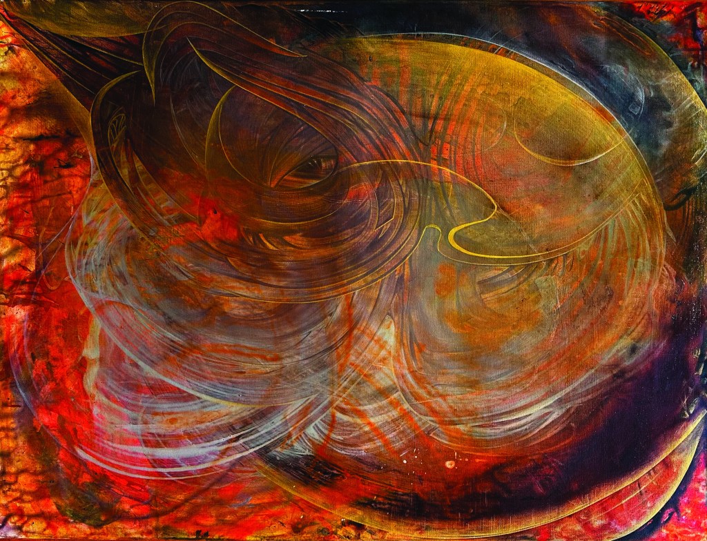 Listen To The Eyes, acrylic on canvas, by Owen.